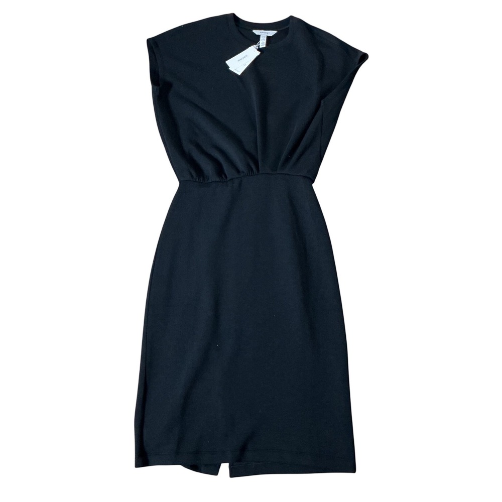 NEW Spanx AirEssentials Faux Tuck Dress Women XS Black 50769R Midi Slit Luxury